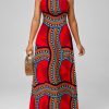 ROTITA Cage Neck Tribal Print Red SKU172230169841598839